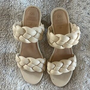 Oasis Society Women's Sandals in Cream Braided Style